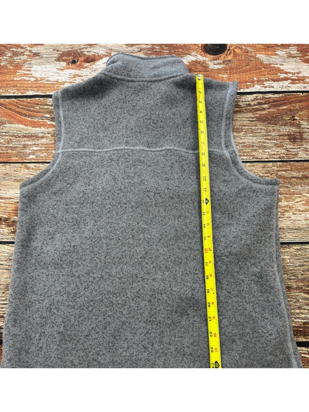 The North Face Men’s Gray Fleece Vest with Zip Pockets, Size Medium